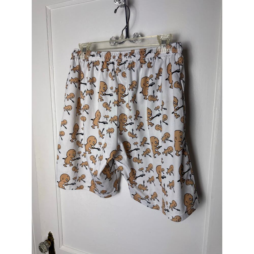 Lacrosse Backdoor Shorts Men's Small White Graphic Baby Novelty Print Loose Fit - Picture 6 of 7